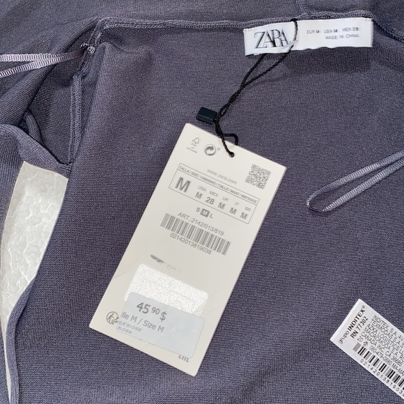 Zara Cropped Grey Wrap Top - Picture 9 of 10